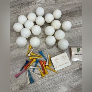 Vintage hollow plastic practice golf balls and tees Rhode Island vintage